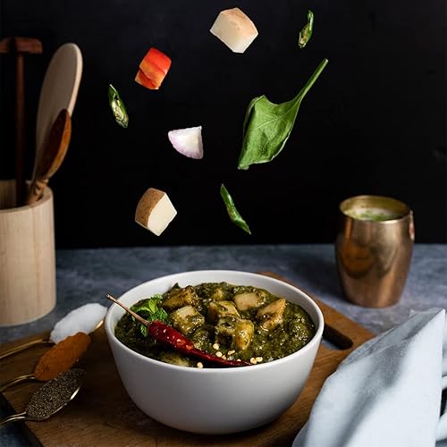 Miniatura 7 de Ashoka Meals 1932, espinacas y papas veganas, totalmente naturales, para calentar y servir comida india apta para microondas, Saag Aloo, certificado