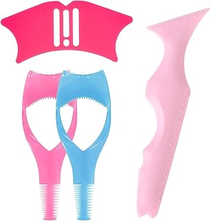 DAGEDA 4Pcs Eyeliner Tool Set, Silicone Eyeliner Stencils Nose Shadow Plastic Mascara Shield, Waterproof Makeup Tool for Eyeliner, Eyelash, Nose Contour, Eyebrow and Lip Makeup