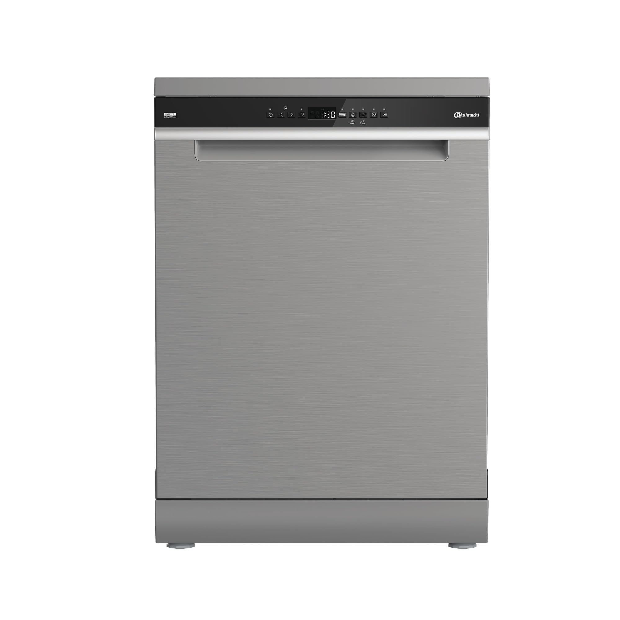 Bauknecht - BKO FBM Freistehender Geschirrspüler - 15 Maßgedecke - PowerClean Pro, NaturalDry, SpaceClean Schublade - Edelstahl-Optik - Energieeffizienzklasse B - 85 x 59 x 60 cm (HxBxT)
