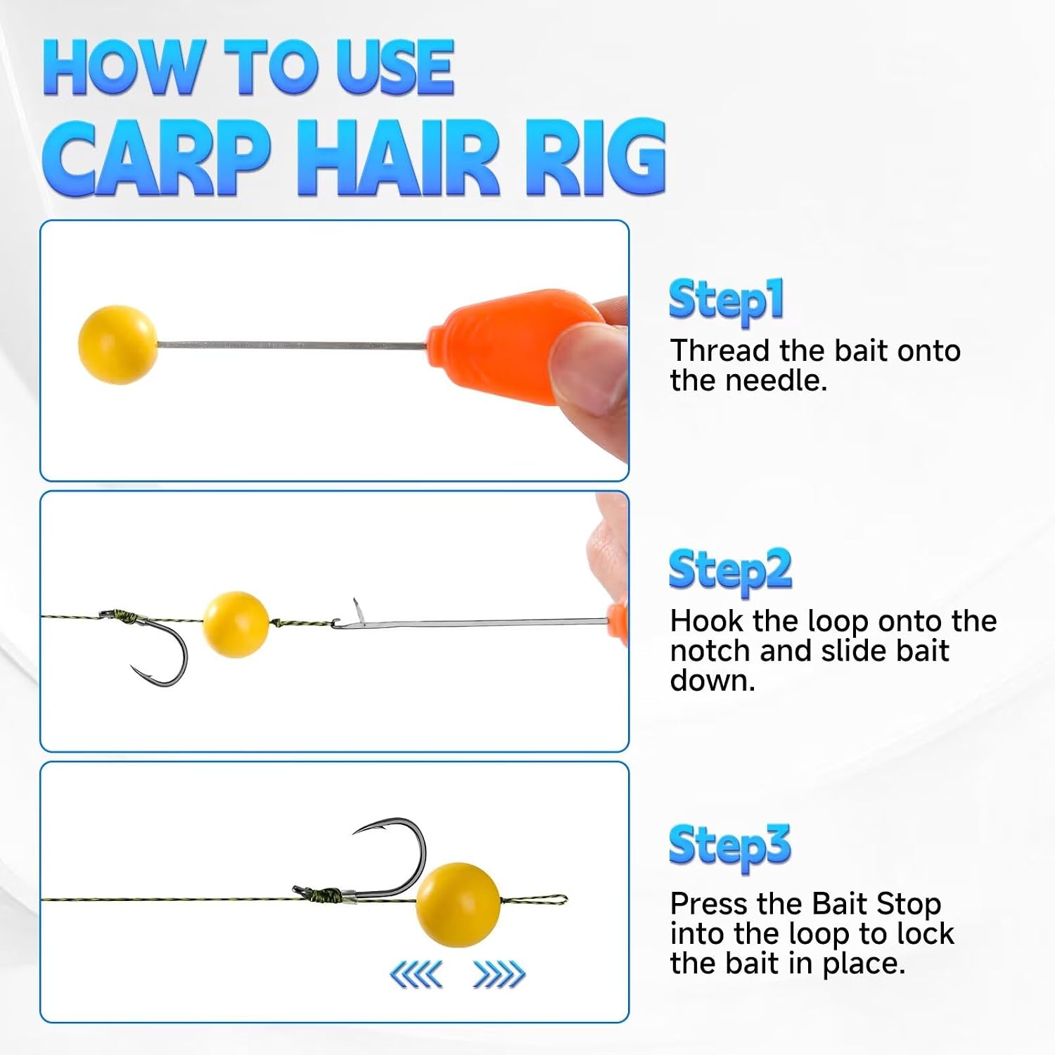 65/215PCS Carp Fishing Rig Kit Hair Rigs Carp Bait Fishing Equipment Accessories #2#4#6#8