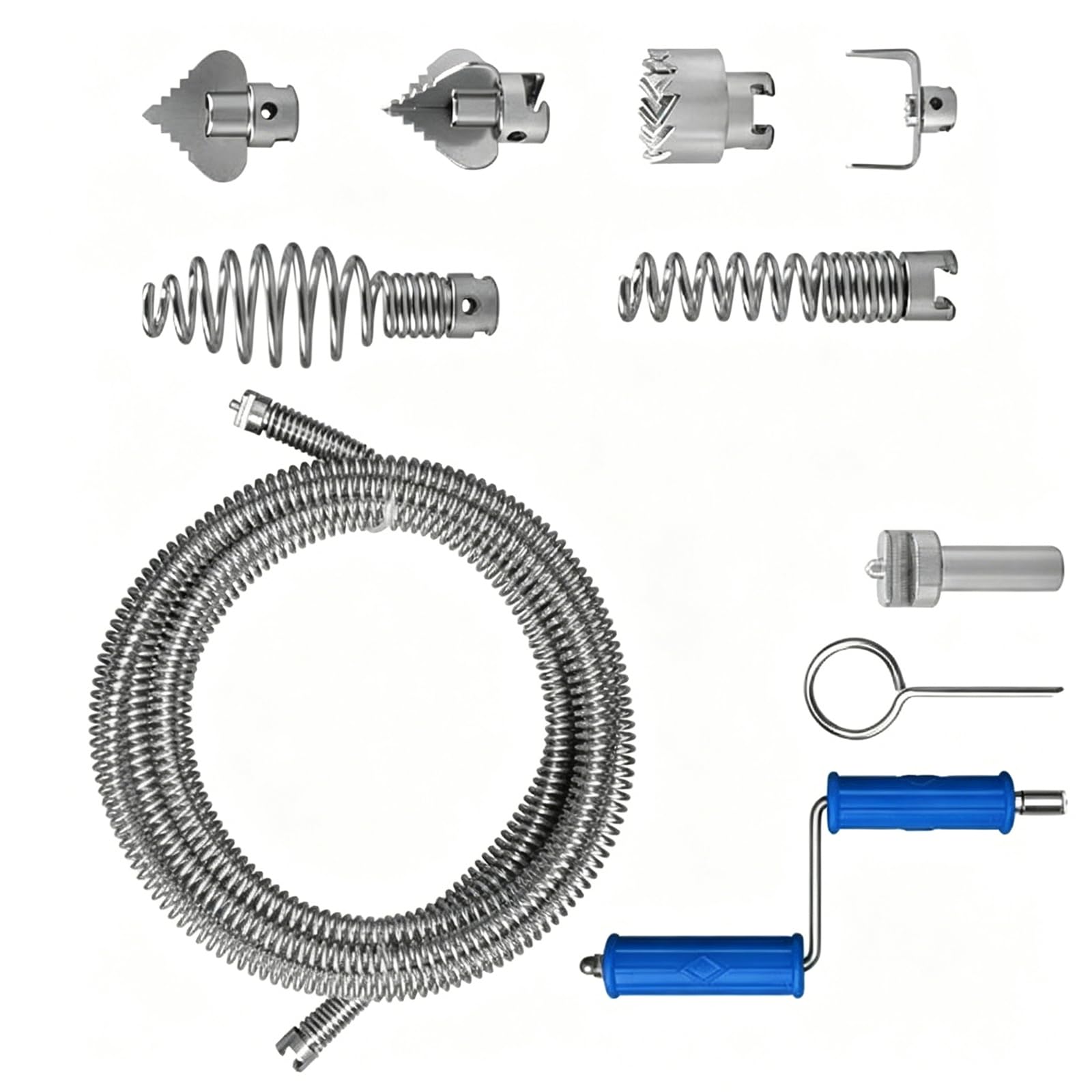 10Pieces High Strength Pipe Unclogging Tool Set with 12Mm Diameter Plumbing Snakes for Home Plumbing Maintenance Unclogger Augers