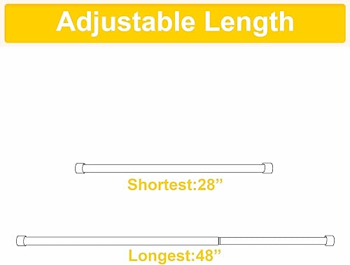 Miniatura 6 de NICETOWN Barra de cortina de ventana para ventana de 28 a 48 pulgadas, ajusta decorativo de 1 pulgada de diámetro, juego de cortinero de ventana