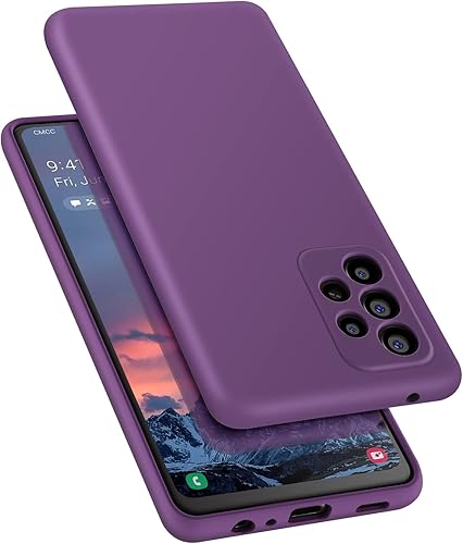 E Segoi Funda diseñada para Galaxy A52 5G A52s 5G, silicona líquida de goma a prueba de golpes, forro de tela de microfibra suave, compatible con