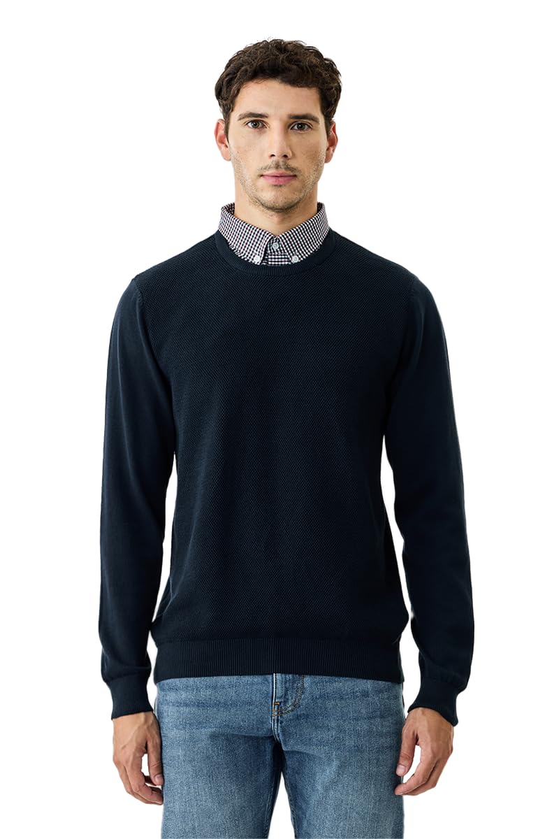 snitch Men's Sweater | Textured Knit Crew Neck Full Sleeve Pullover | Regular Fit 100% Cotton Winter Wear for Casual Layering & Everyday Stylish Fashion-picture-34