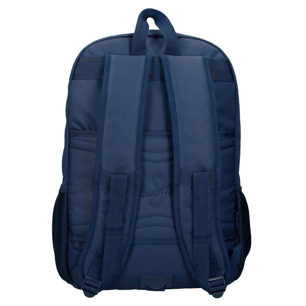 Pepe Jeans Arwyn Mochilas casual, antracita, khaki y azul portaordenador, varios compartimentos, fabricada en Poliéster con detalles en Piel Sintética, de Joumma Bags