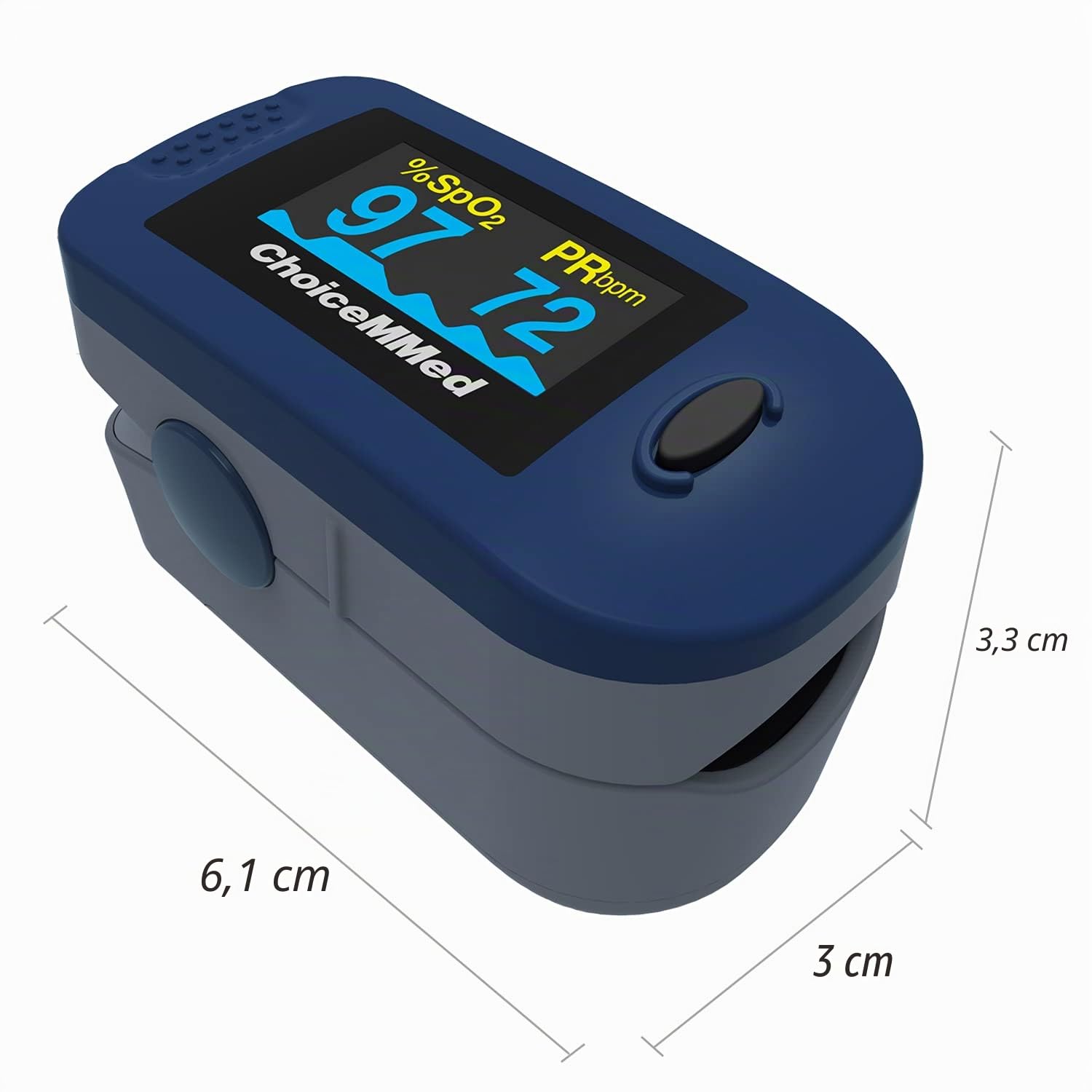 Oxímetro de pulso de dedo ChoiceMMed, MD300C2, oxímetro para medir la frecuencia cardíaca y la saturación de oxígeno (SpO2), dispositivo de monitoreo fisiológico simple, confiable y duradero