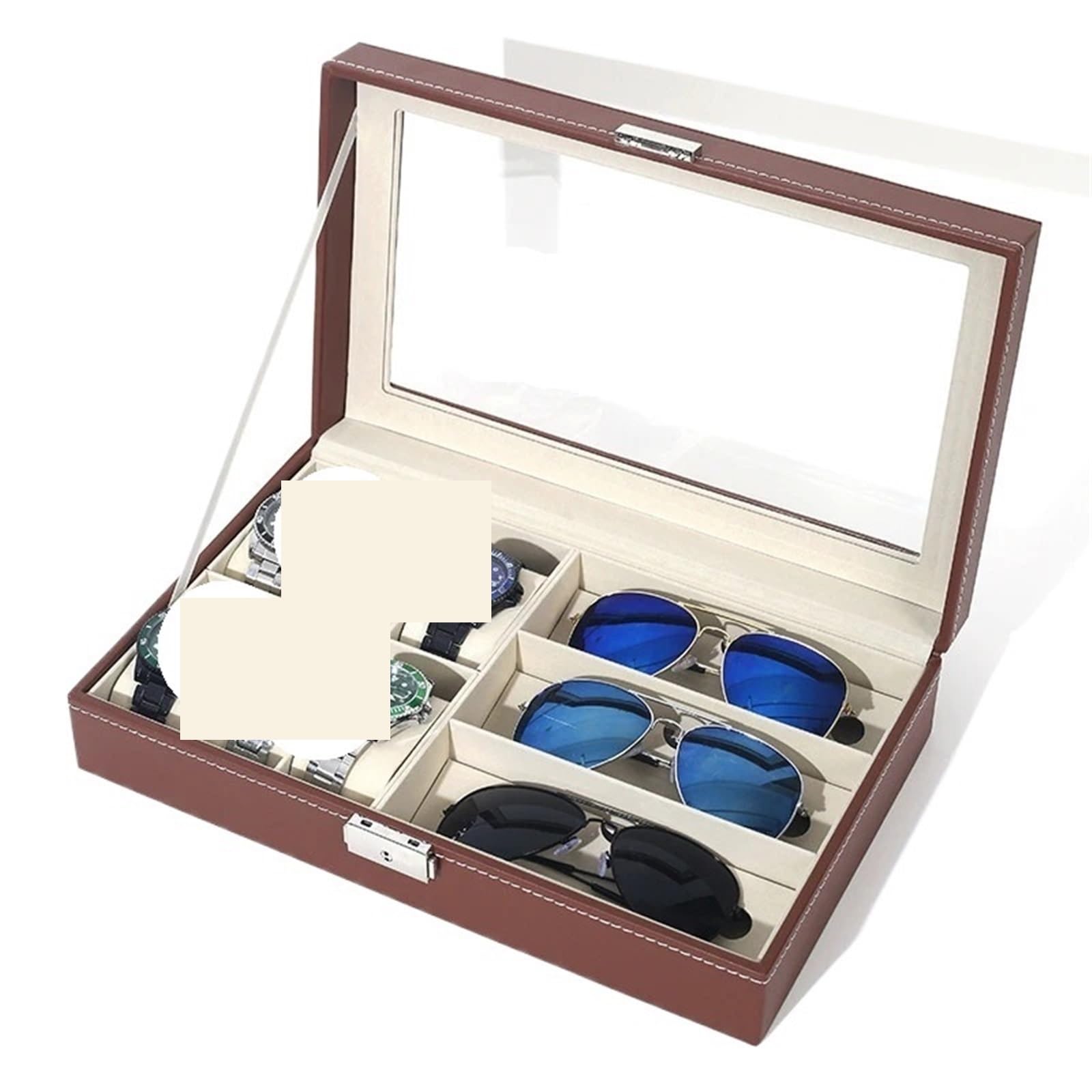 Caja de almacenamiento for gafas sol, joyero, organizador joyas, soporte for y relojes, regalo Para Gafas