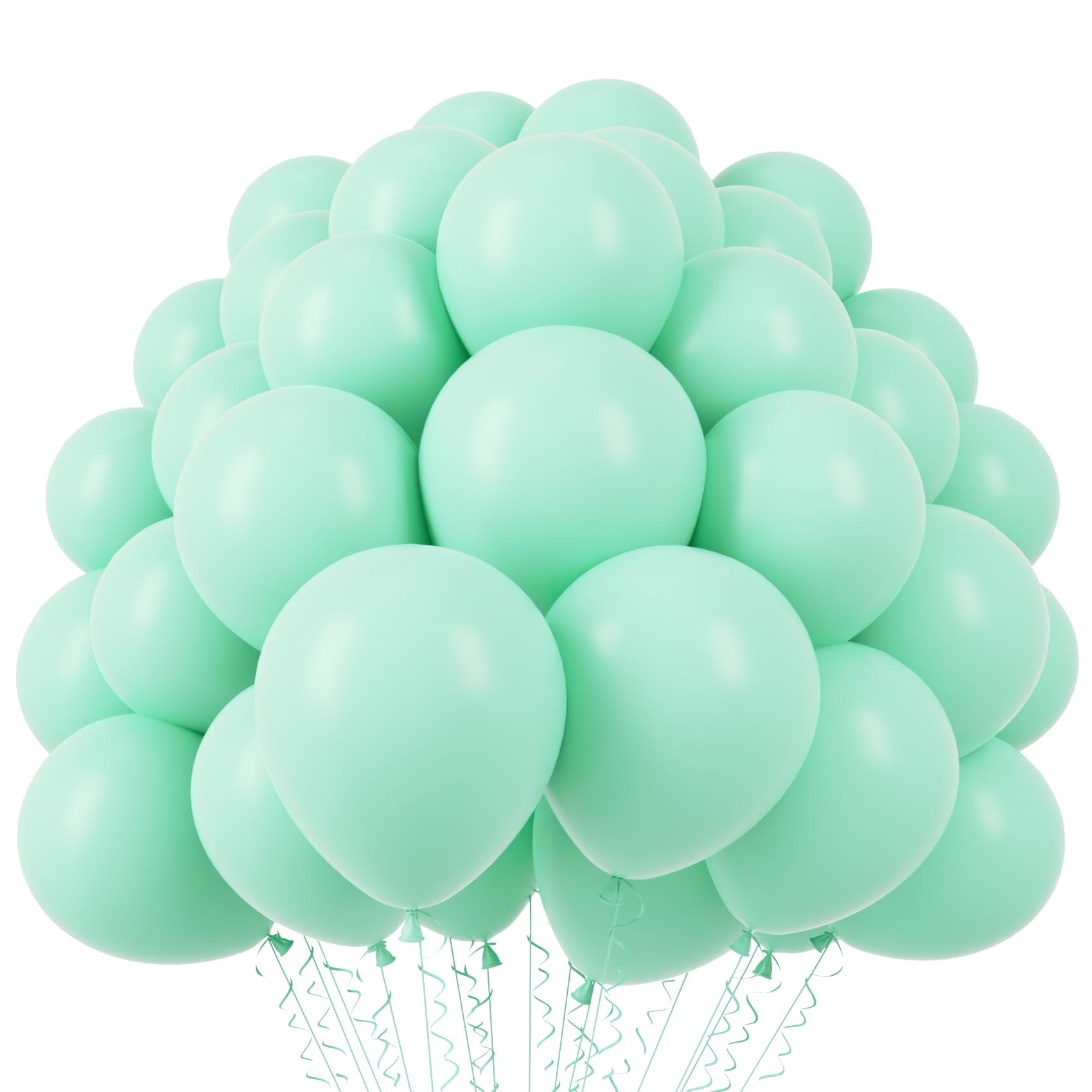 Voircoloria 110pcs Mint Green Pastel Green Latex Party Balloons, 12inch
