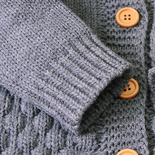 Dovfanny Newborn Baby Knitted Sweater Romper Jumpsuit Girls Boys Baby Clothes Unisex Long Sleeve Bodysuit Snowsuit（Grey,3-6M） #TOP5