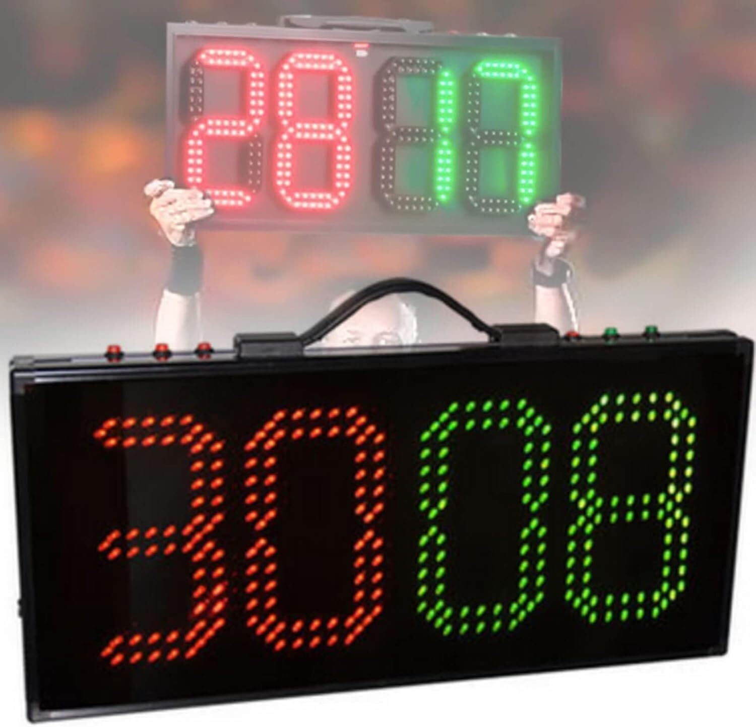 YNIYUJKL Double Sided Led Substitution Board For Soccer, 8 Inch 4 Digits Football Substitution Board, Scoreboard