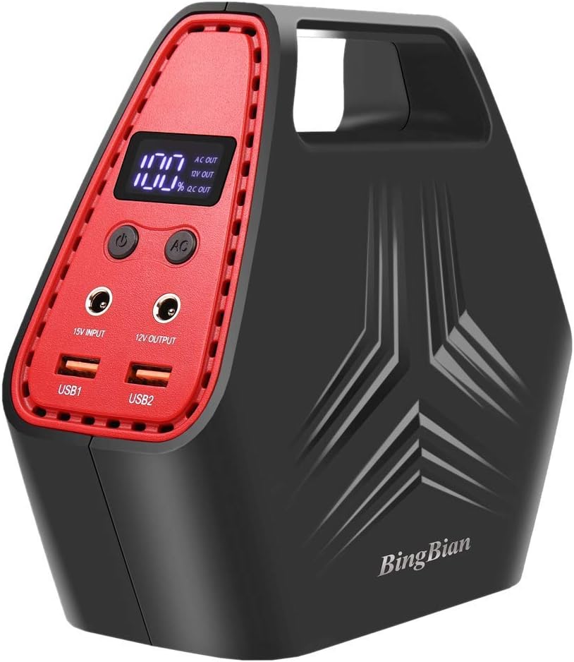 Portable Generator Power Inverter,CPAP Battery Pack 150Wh Emergency Power Station for Camping Home with 110V AC Outlet, QC3.0 USB Ports & DC Ports Recharged by Wall Outlet or Solar Panel