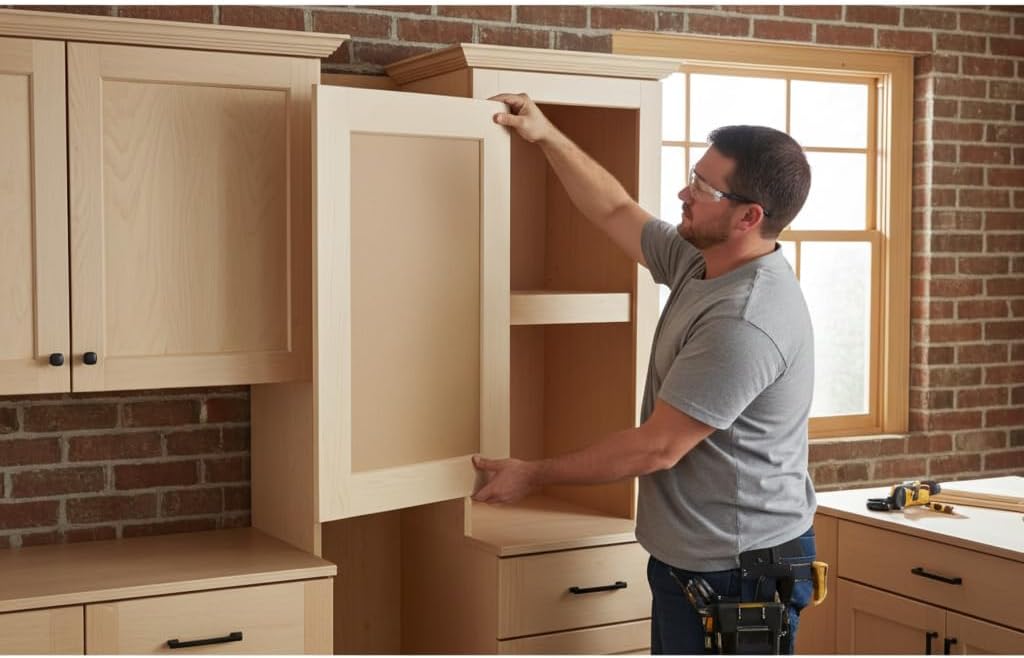 8.5" x 29.5" Unfinished Shaker Cabinet Door Replacement – Solid Maple Stiles & Rails with MDF Center Panel – Paintable Replacement Cabinet Doors Shaker Style for Kitchen & Bathroom Refacing