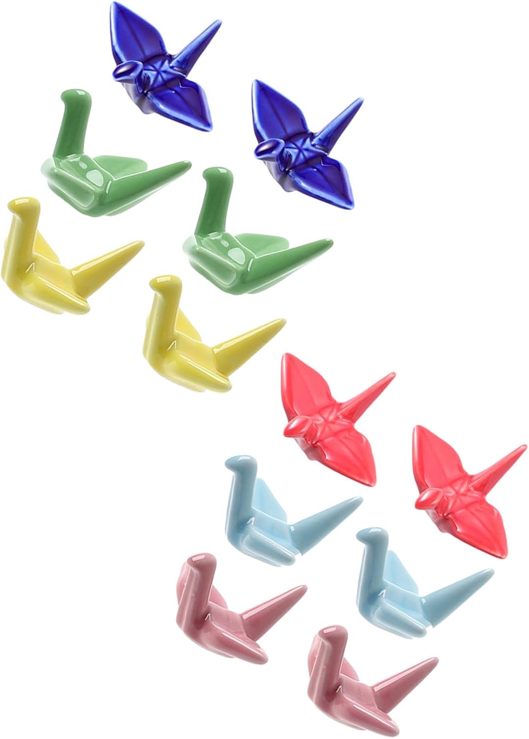 12pcs Japanese-style Pen Holder Chopstick Rest Ceramic Spoon Stand Fork Rack Desktop Ornament