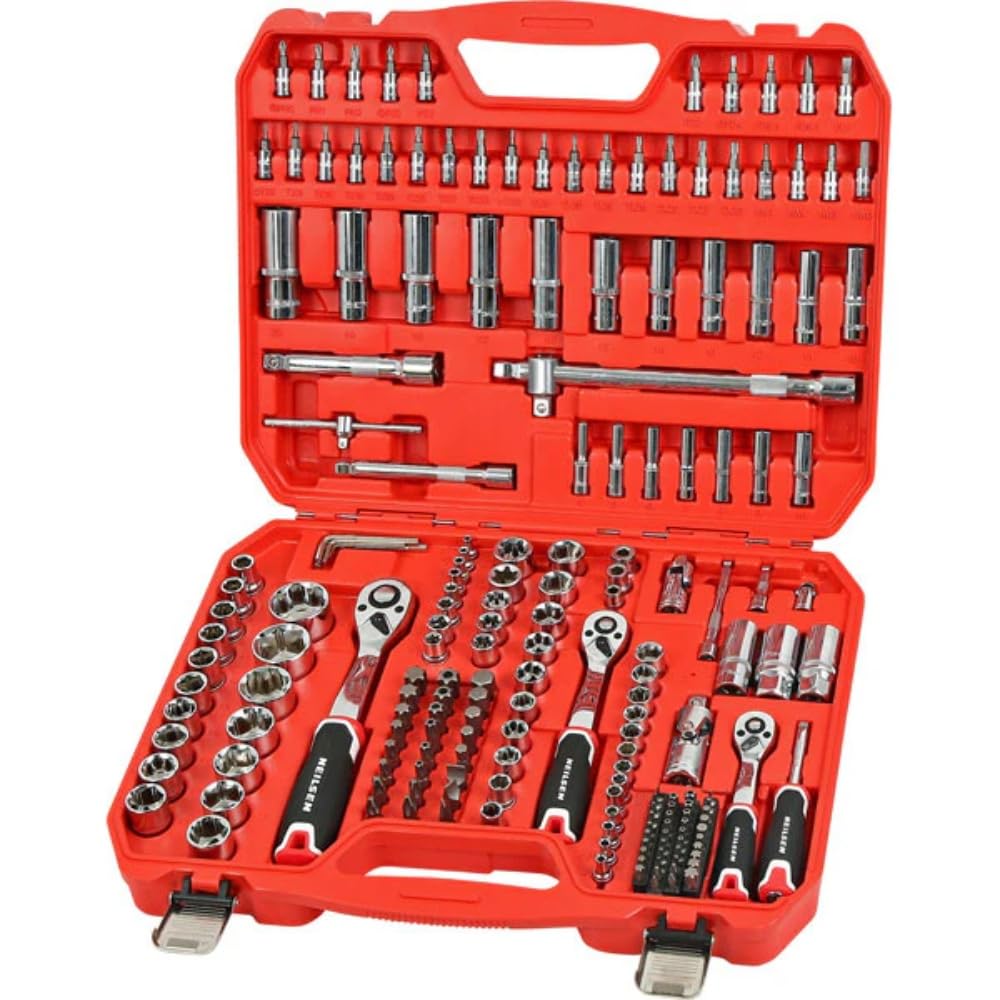 Neilsen Silver Ct4993 192Pc Socket & Bit Set 1/4In 3/8In 1/2In Drive 90T Ratchets