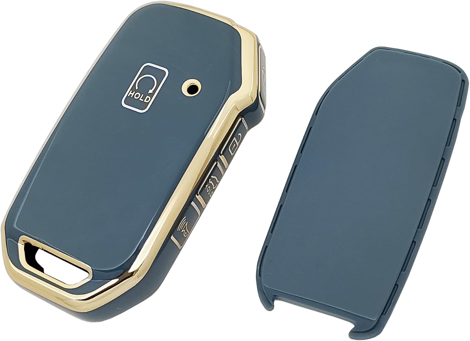 TPU Car Protector Key Fob Cover Case with Chain for Kia 2020-2022 Soul 2019-2021 Forte 2020-2021 Telluride K5 2021-2022 Seltos NIRO Sportage Sorento Smart Remote Key Fob (Blue) image 4