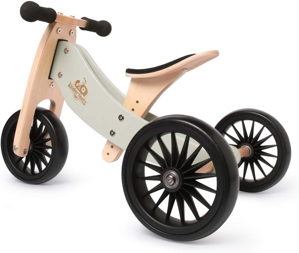 Tiny Tot Plus wooden balance bike and trike - Silver sage
