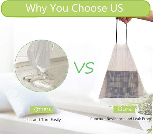 Miniatura 5 de Besli Bolsa de basura pequeña con cordón de 2 galones, 100 unidades (blanco, 2 galones)