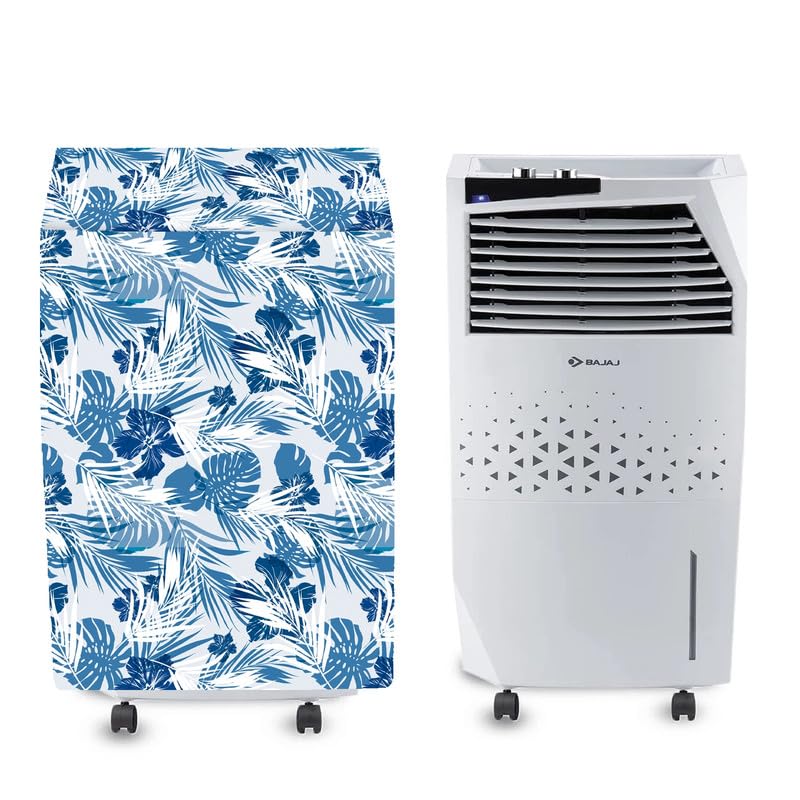 Image of Cooler Cover Compatible For Bajaj TMH36 36L SKIVE Tower Air Cooler Waterproof, Dustproof, Size (HxWxD) 90X39.37X49.53 Cm, Leaf Design.
