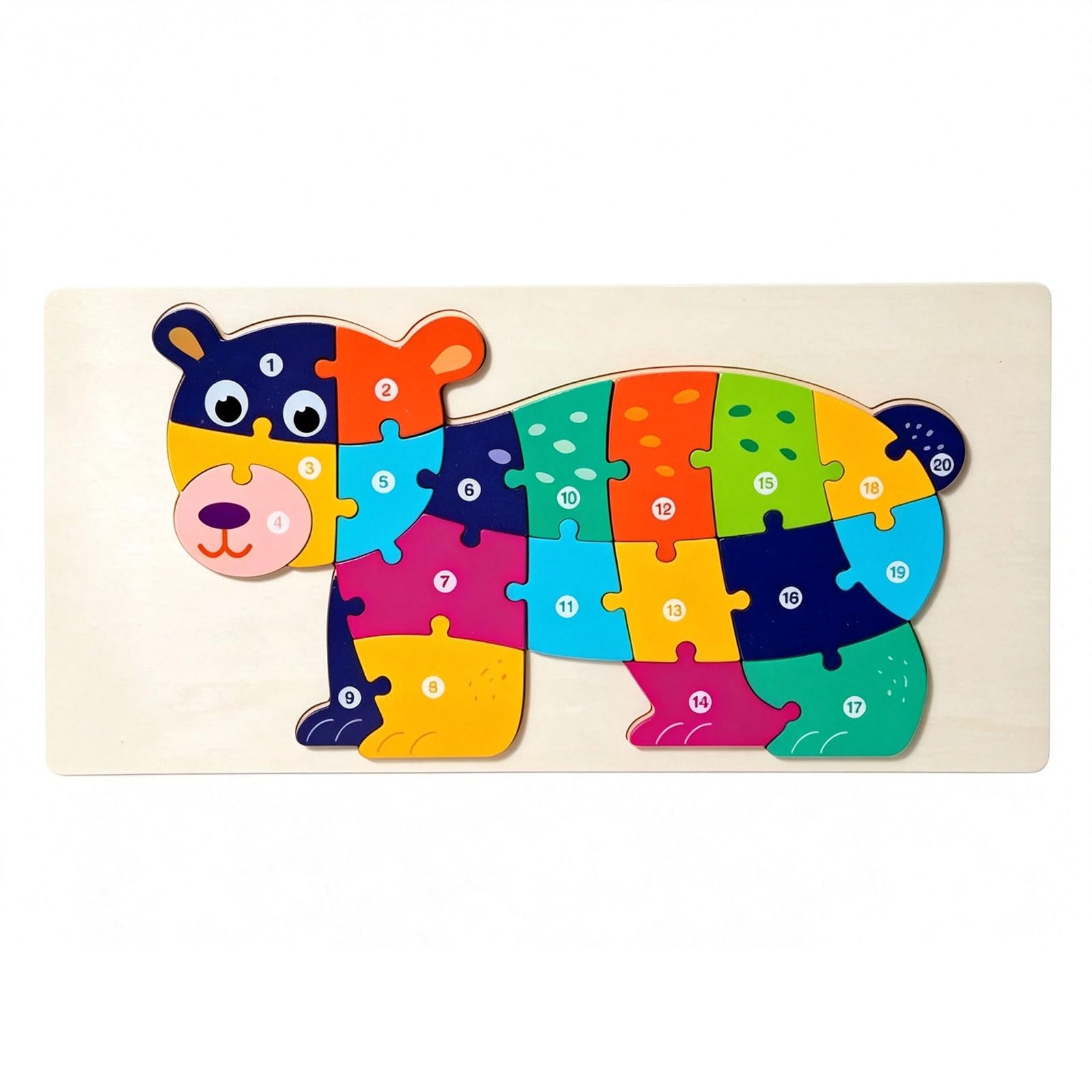 ttnmrc Montessori Wooden Animal Number Jigsaw Puzzle