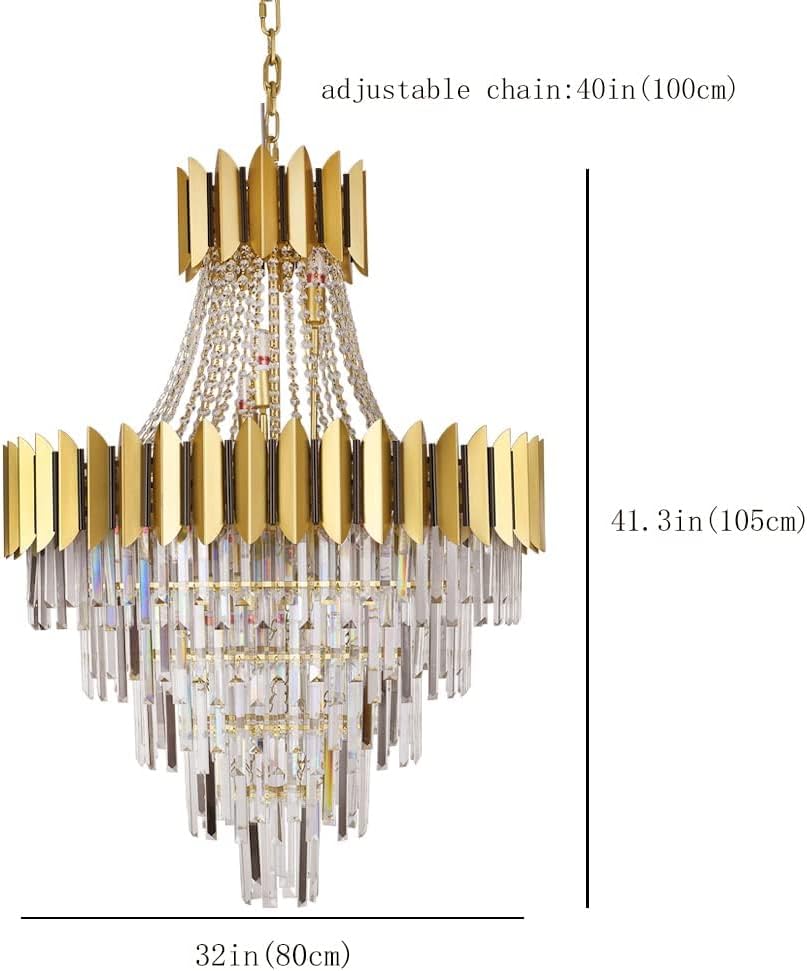 Luxurious K9 Crystal Chandelier,5 -Tire 21-Light Large Contemporary Empire Style Crystal Chandelier,Crystal Ceiling Pendant Light Fixture for Home Hotel Store (D30in -21 Light)