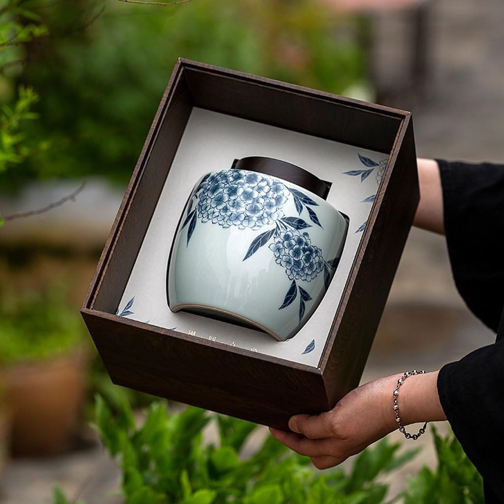 Puszka do herbaty prosta i rustykalna ceramiczna puszka na herbatę uniwersalna pu'er czarna herbata biała herbata Baihao srebrna igła pojedyncza puszka pojemnik do przechowywania