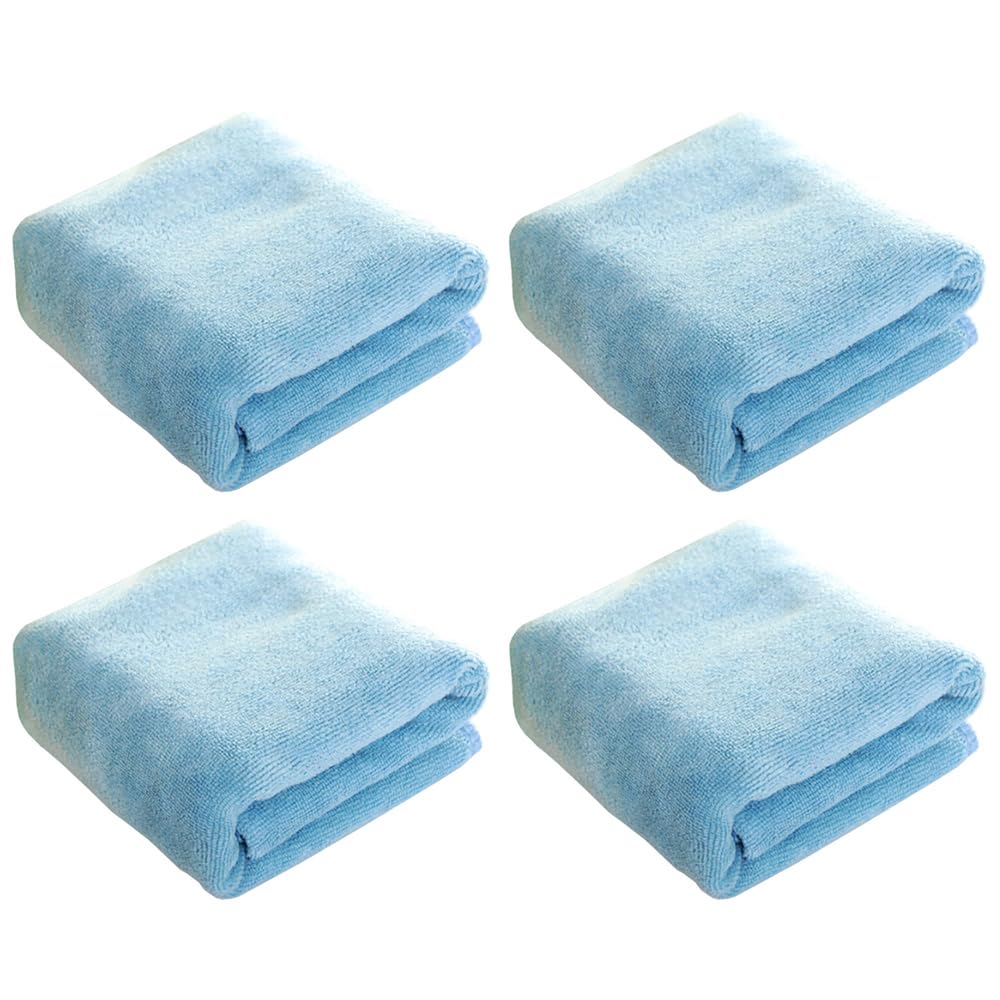 MOCNT 4 X Microfibre Towel 450GSM Bath Towels Quick Dry Sport Absorbent Travel Towel Microfibre Cloth Fast Drying Car Cleaning Towel Swimming Camping Hiking 35cm x 35cm Light Blue