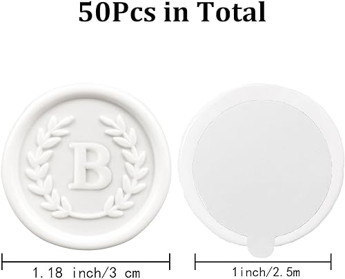 Miniatura 264 de 50 calcomanías adhesivas de cera con letra F, hechas a mano, sin necesidad de sellar, rasgar y usar calcomanías de cera para invitaciones de boda