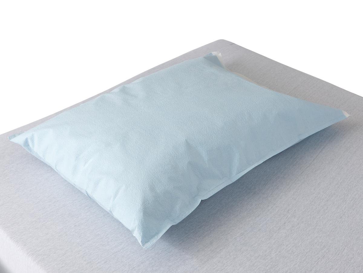 Medline Disposable Tissue/Poly Pillowcase, Blue, 21 x 30 Inches, Case of 100