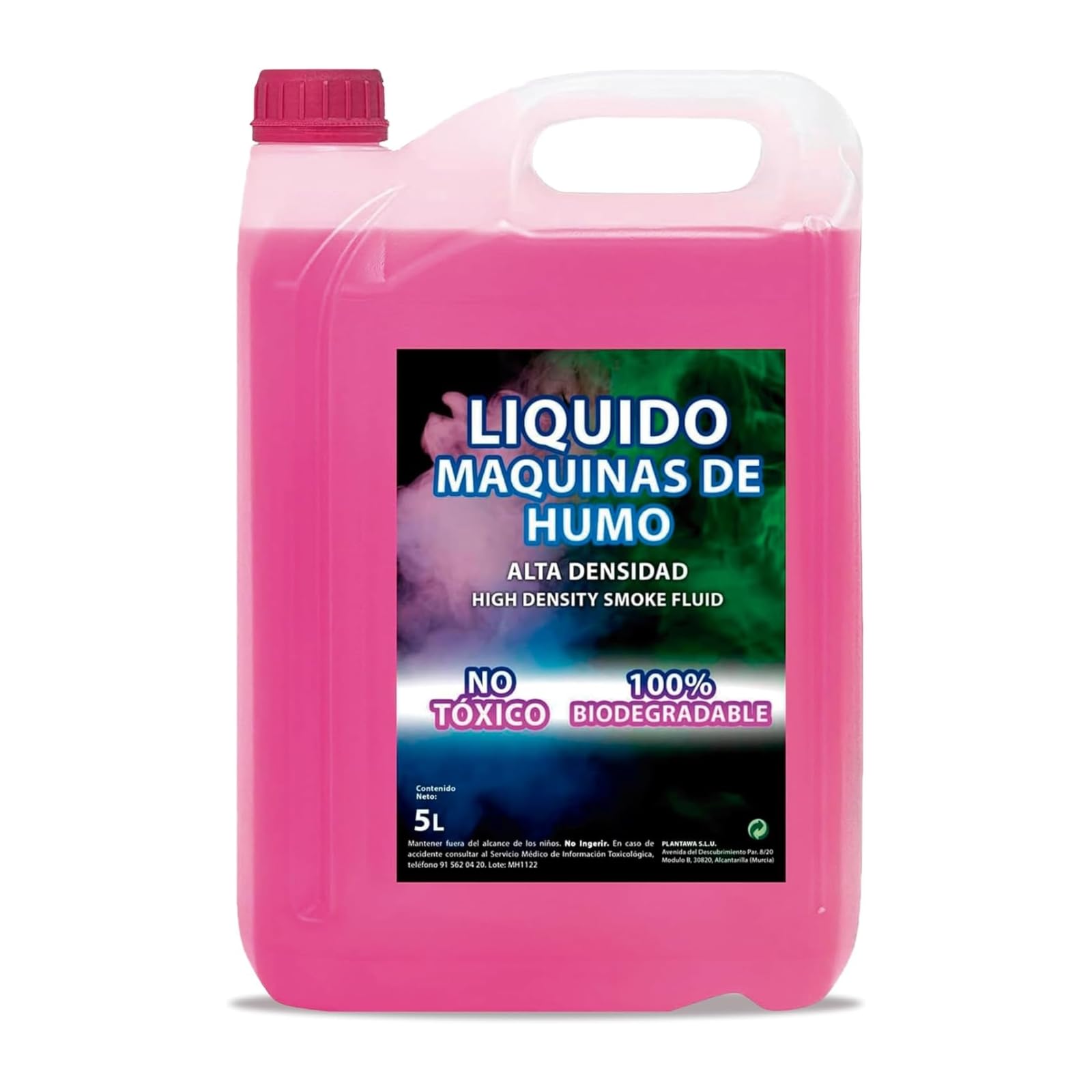 Plantawa Liquido per Macchina del Fumo ad Alta Densità 5 Litri | Liquido per Macchina del Fumo per Halloween e Feste | 100% Naturale, Biodegradabile, Non Irritante, Senza Sostanze Chimiche Pericolose