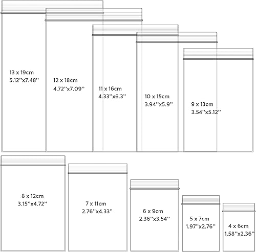 Epakh Bolsas de joyería resellables de polietileno con cremallera transparente, cierre de cierre para joyas, cuentas, tornillos, artículos pequeños,
