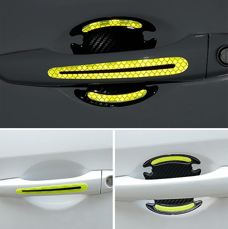 Adesivo Refletivo para Proteção de Porta e Borda Lateral Automotiva Moyishi Amarelo Kit com 8 unidades