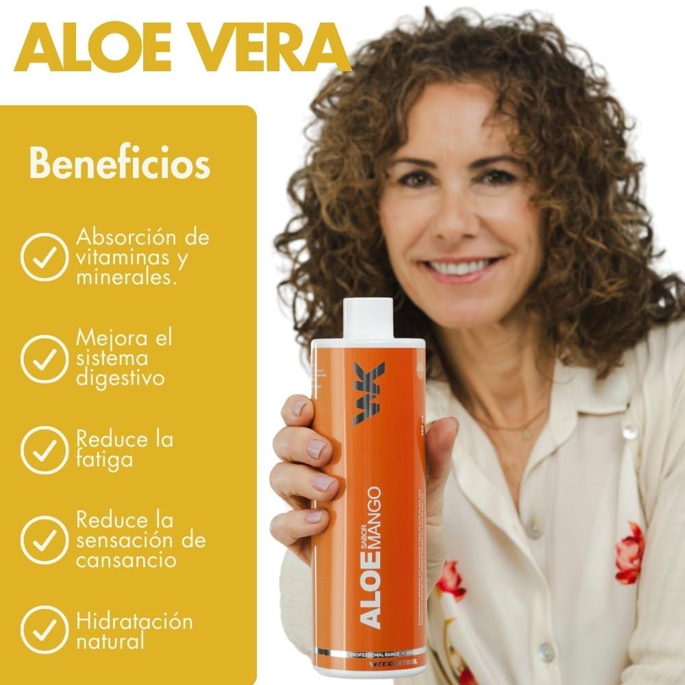Weekontrol Pack TAF Detox Quemagrasas Aloe Vera Puro para Beber 99% + Té Termogénico Potente + Fibra Saciante. Digestión y Control de Peso (1200Gr, Aloe Mango-Té Limón-Fibra Manzana)