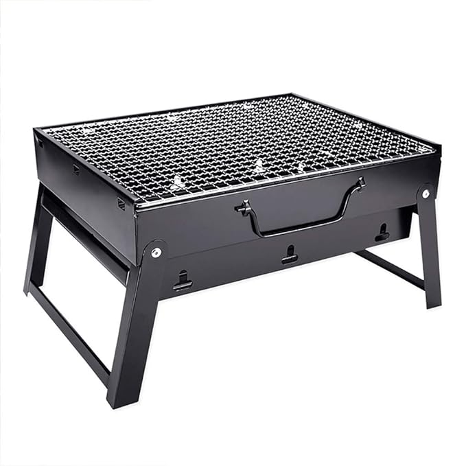 Portable BBQ Grill Foldable Lightweight Simple Charcoal Barbecue for Cooking Hiking Camping Picnics Outdoor Garden Charcoal BBQ Grill Party
