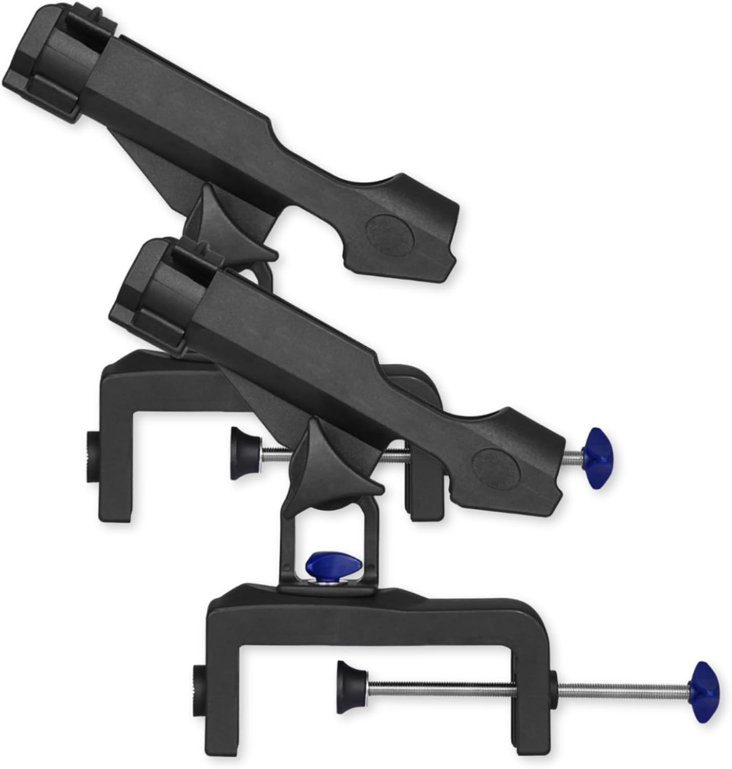ZENFUN 2 Pack Fishing Boat Rods Holder, 360 Degree Rotation Adjustable Fishing Rods Racks, Large Clamp Opening Folding Rod Holder for Canoe, Kayaks, Easy Installation, Bonus Screws