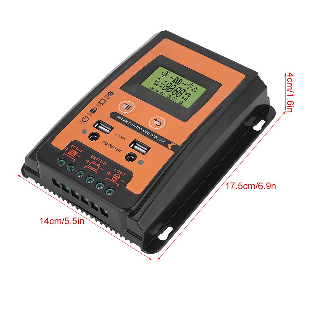 Regolatore Di Carica Solare MPPT Fydun 50A Con Doppia USB E Display LCD, Impermeabile Per 12V/24V