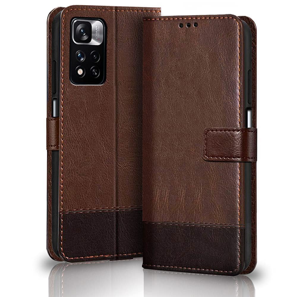 TheGiftKart Flip Back Cover Case for Xiaomi 11i 5G / 11i HyperCharge 5G | Dual-Color Leather Finish | Inbuilt Stand & Pockets | Wallet Style Flip Case (Faux Leather | Brown & Coffee) (B09Q6D4KJ9) Amazon Price History, Amazon Price Tracker