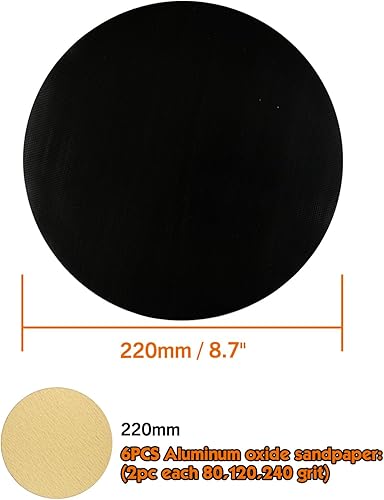 Miniatura 2 de ROLLINGDOG Lijadora de paneles de yeso de 9 pulgadas - lijadora radial con papel de lija de 6 piezas (Hook&Loop)