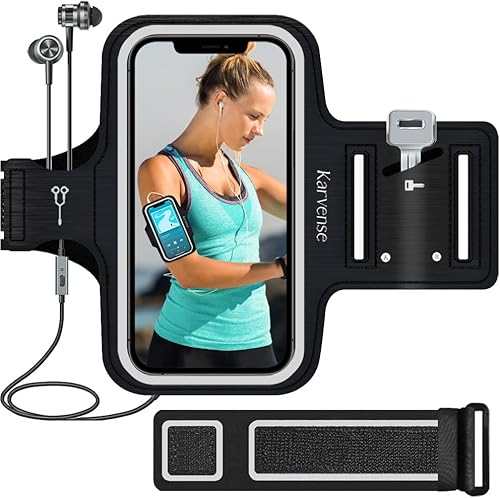 Soporte de teléfono para correr, bandas de brazo de teléfono Karvense para correr, ejercicio, entrenamiento, trotar, para iPhone 13 mini/12 mini/11