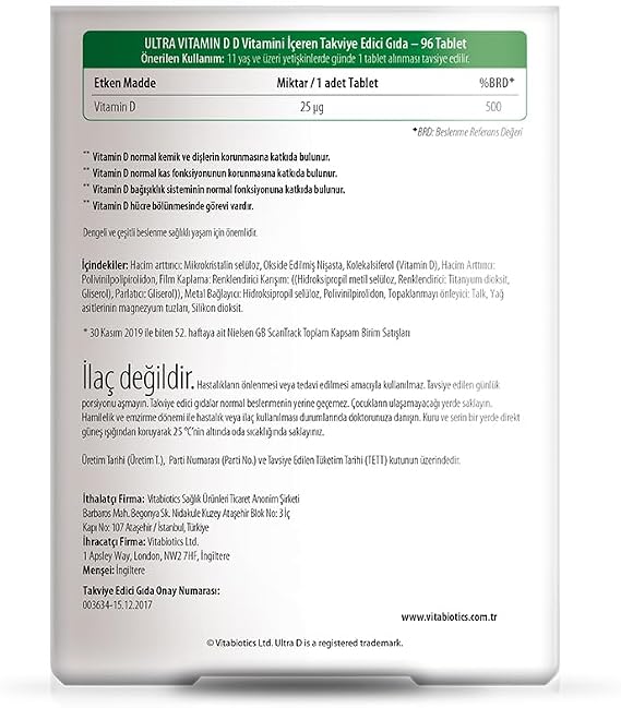 Ultra Vitamin D3 96 Tablets