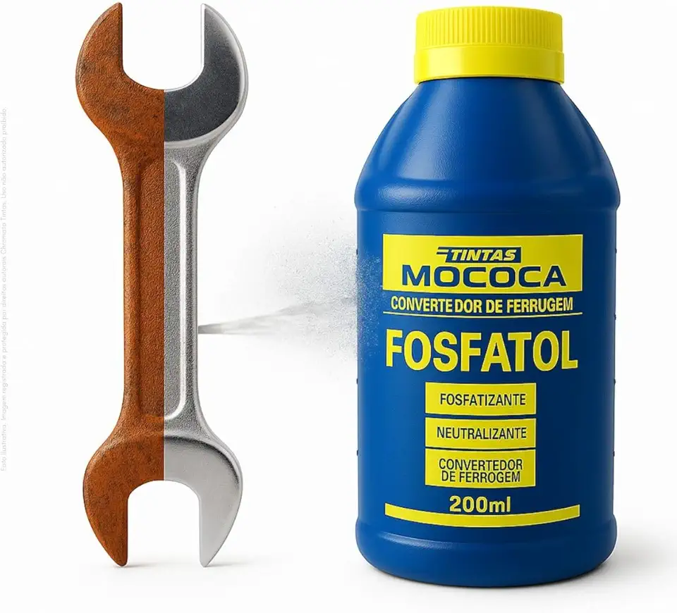 Removedor e Neutralizador de Ferrugem 200ml Mococa Maza Preparador de Superfícies, Fosfatizante e Protetor para Metais
