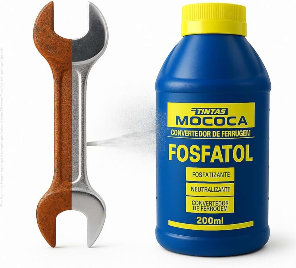 Removedor e Neutralizador de Ferrugem 200ml Mococa Maza Preparador de Superfícies, Fosfatizante e Protetor para Metais