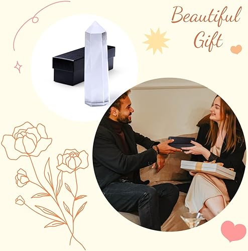 Miniatura 6 de ZHIYUXI Varitas de cristal curativo de cuarzo transparente de 3.7 a 4 pulgadas, torre de cristal hexagonal puntiaguda, piedra de cristal grande,