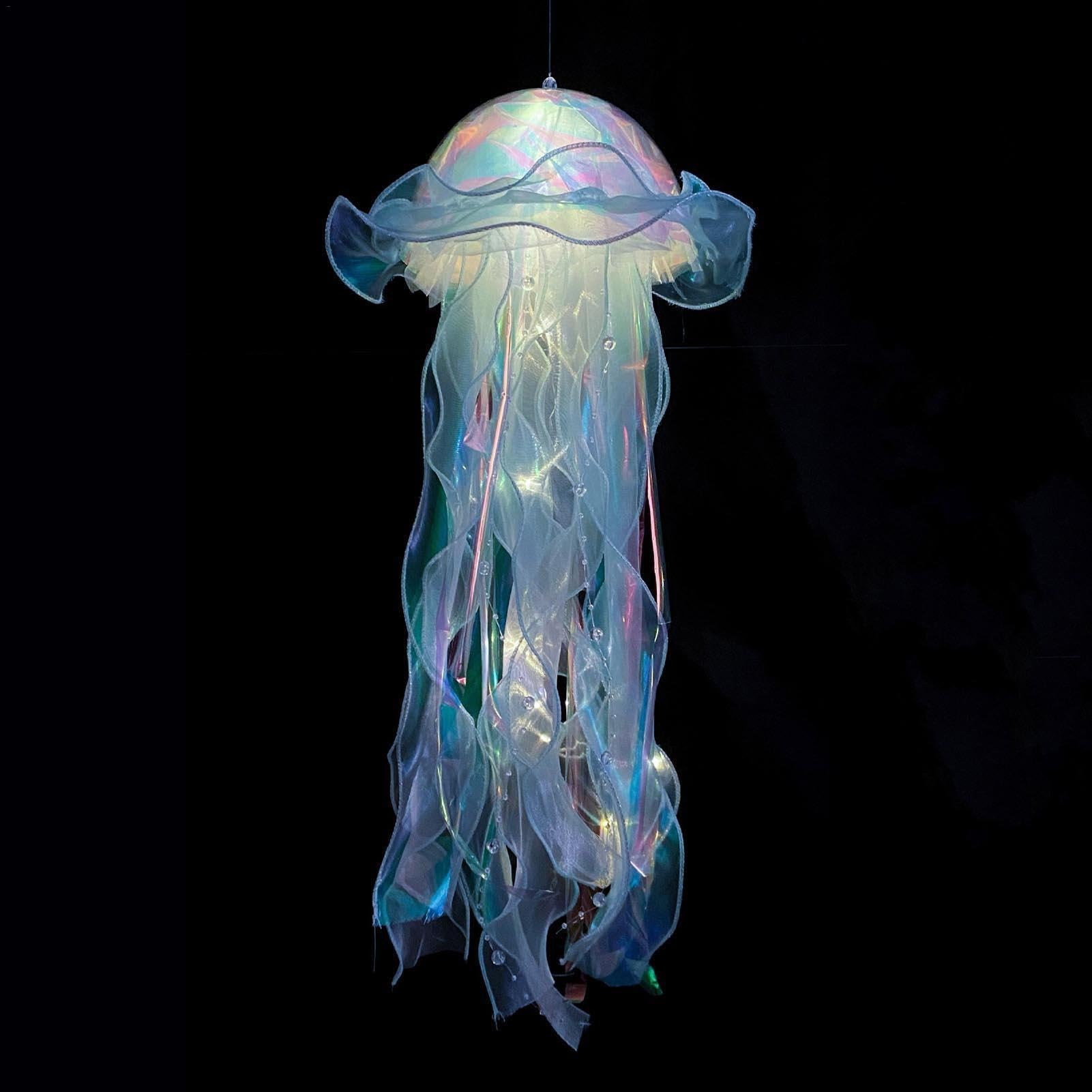 Zibeem Jellyfish Shape Lamp,Creative Jellyfish Chandelier LED Fantasy Jellyfish Lamp,Glowing Jellyfish Hanging Fashion Lamp,Room Decor Theme Restaurant Decoration Atmosphere Decoration Lamp