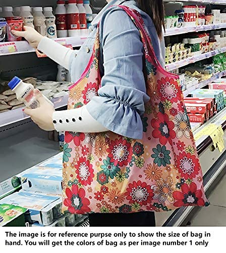 Image of Designer Pattern Reusable and Foldable Shopping Bag /Tote Hand bag /Travel Bag /Grocery Bag | Heavy Duty, Eco Friendly | Compact, Lightweight and Convenient