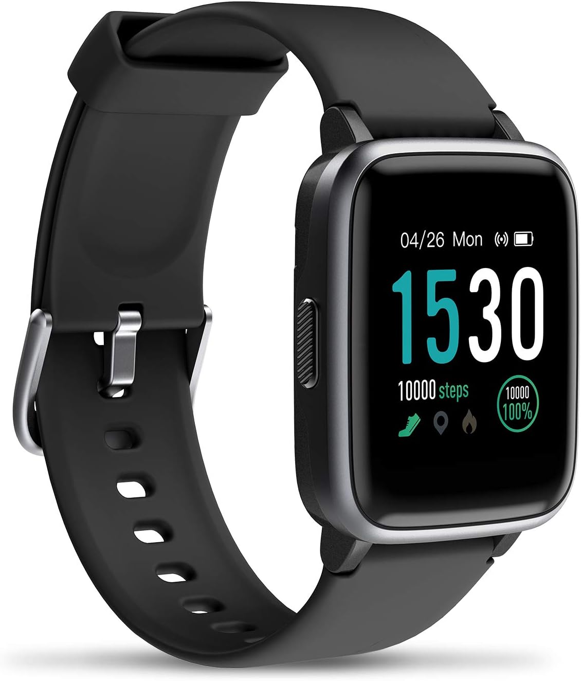 BUXAZ UberFit 1.3” Full Touch Screen Smart Watch, 5ATM Waterproof Fitness Tracker Band with Heart Rate Sleep Monitor Steps Calorie Counter, 14 Sports Modes for Boys Men Women, Black