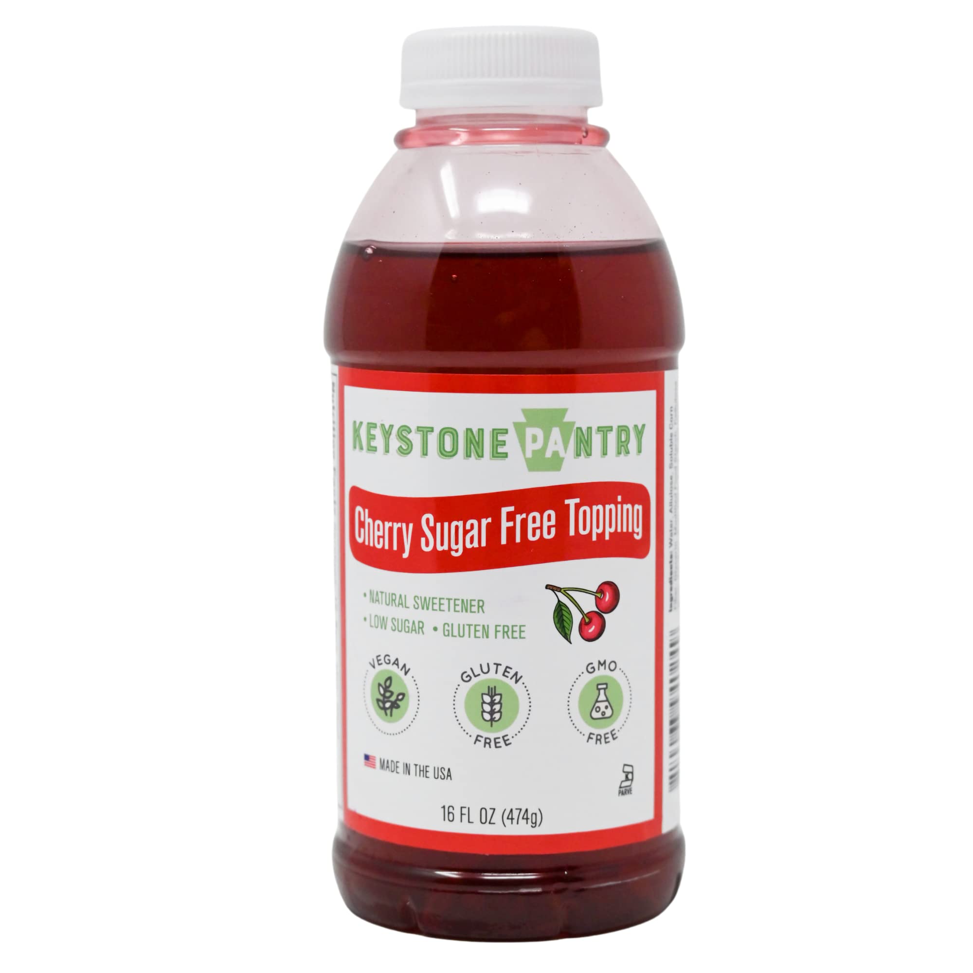 Keystone Pantry Cherry Sugar-Free Topping Gluten Free Low Sugar Vegan GMO Free Kosher parve