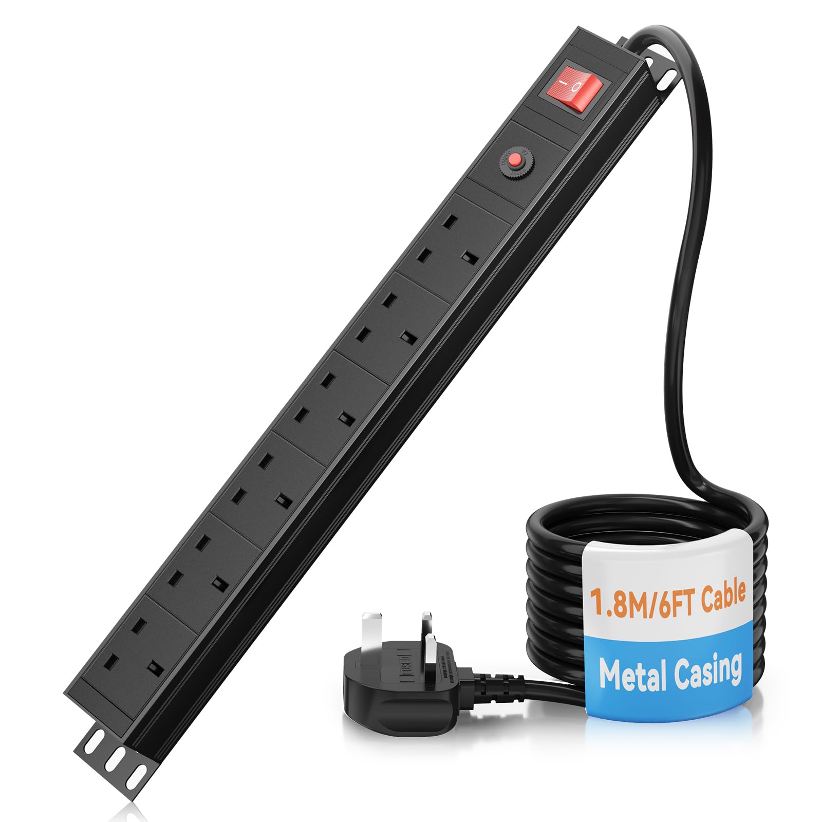 Buy Extension Lead Surge Protection 6 Way, Ohuo Rack Power strips 19