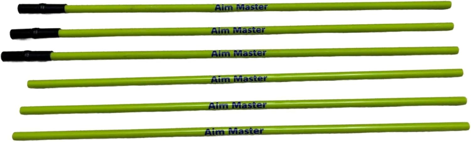 Golf Alignment Sticks - Pack of 6 - to Work with Swing Training Aids. Sticks are Collapsible Trainer Practice Rods in Handy Storage Tube Case for Men Women Golfers