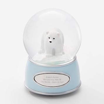 Things Remembered Engraved Polar Bear Cub Snow Globe (Free Customization)