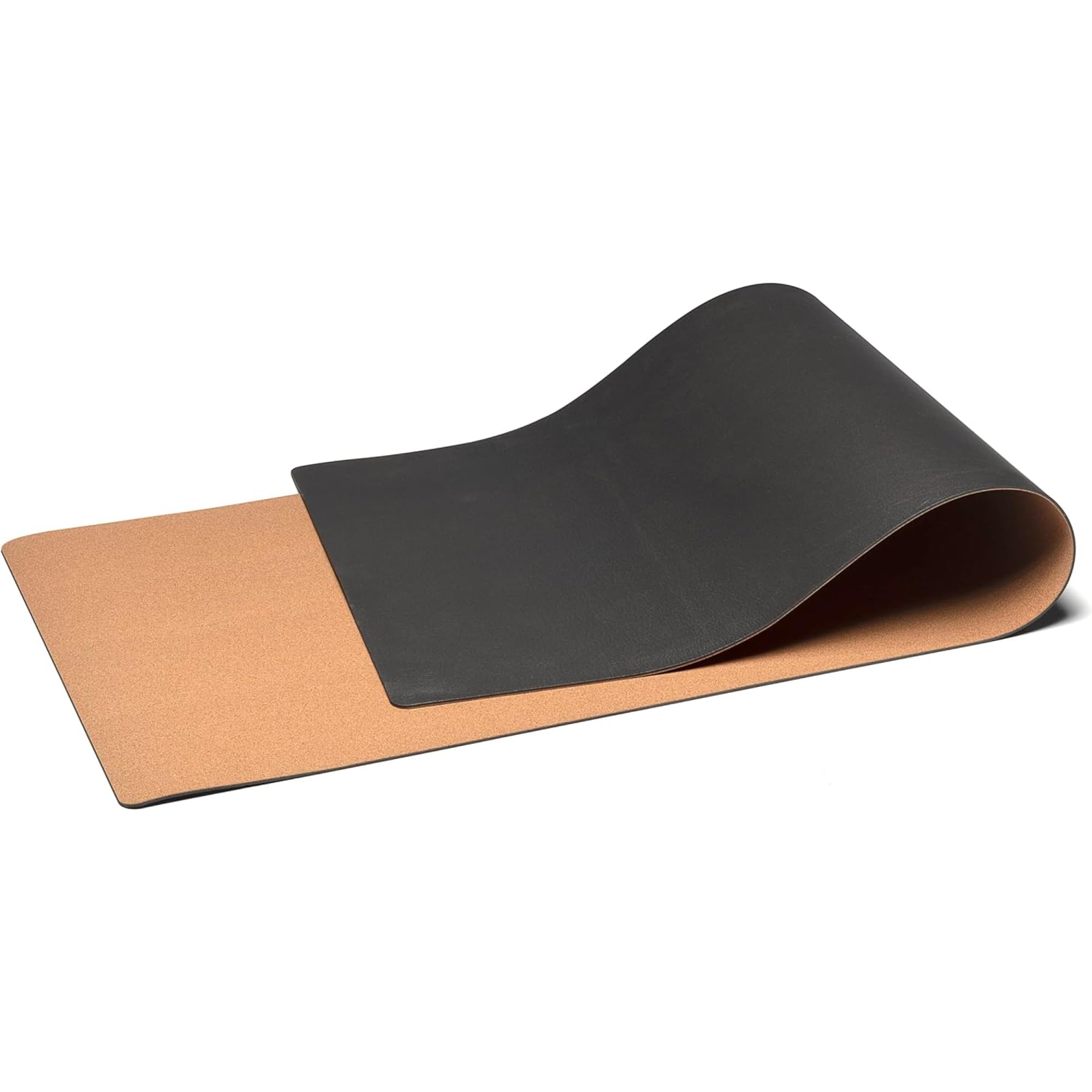 Go4Cork Tapis de Yoga Liège Antidérapant, Naturel/Noir, 195 x 65 x 0,4 cm | Grand & Écologique, Léger & Compact, pour le Sport à Domicile, Fitness, Pilates & Étirements